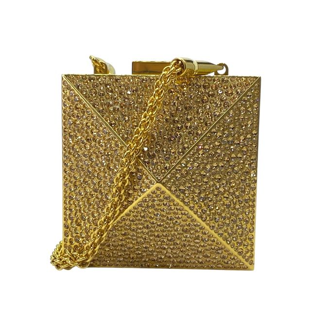 ヴァレンティノ メタルスタッズ ミノディエール チェーン ショルダーバッグ ラインストーン ゴールド VALENTINO GARAVANI レディース 女性 メンズ 男性 ユニセックス ギフト プレゼント バッグ カバン 財布 小物 ジュエリー