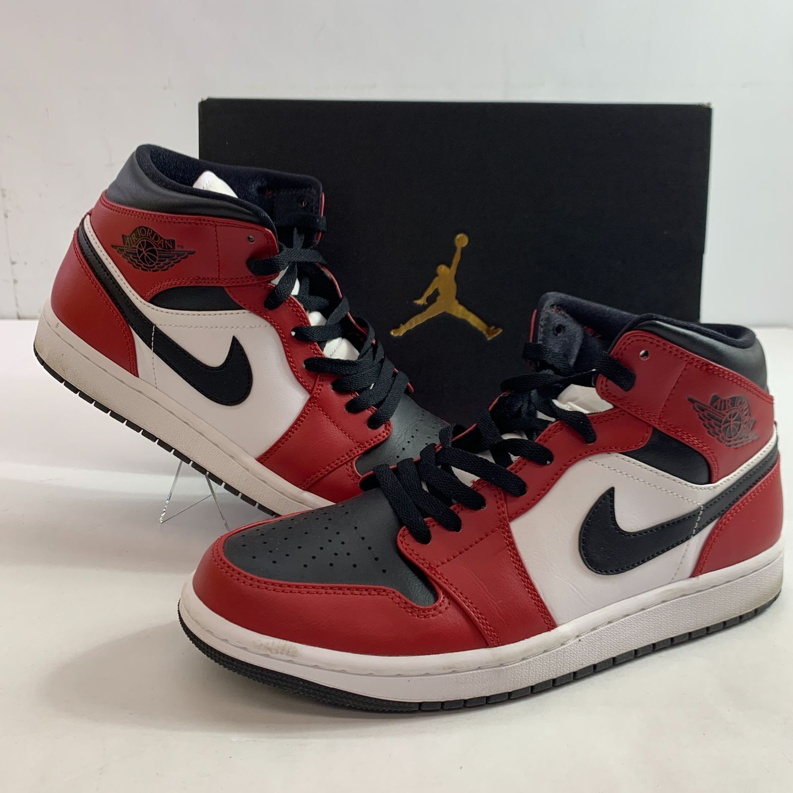 04ｍ2523▽※NIKE AIR JORDAN 1 MID CHICAGO BLACK TOE ナイキ エアジョーダン1 ミッド シカゴ ブラック  トゥ 554724-069 スニーカー 27ｃｍ 中古品 - メルカリ