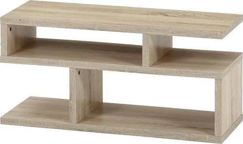 組立商品 木目調 オーク 幅79.2×奥行29.5×高さ38.4cm 51488 テレビラック Ｓ字型ＴＶ台 不二貿易