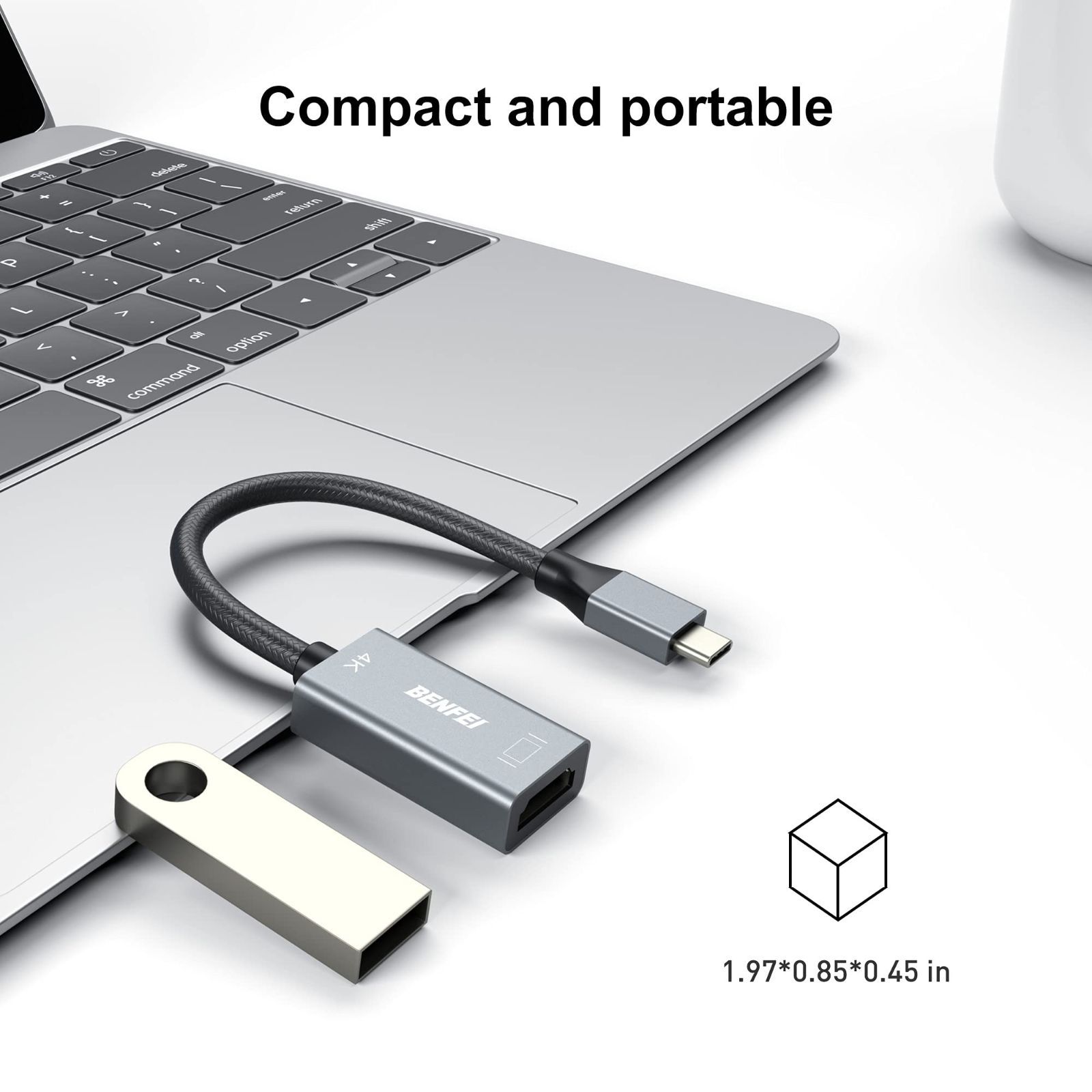 BENFEI USB C - HDMI 変換アダプタ 4K USB Type-C HDMI アダプタ