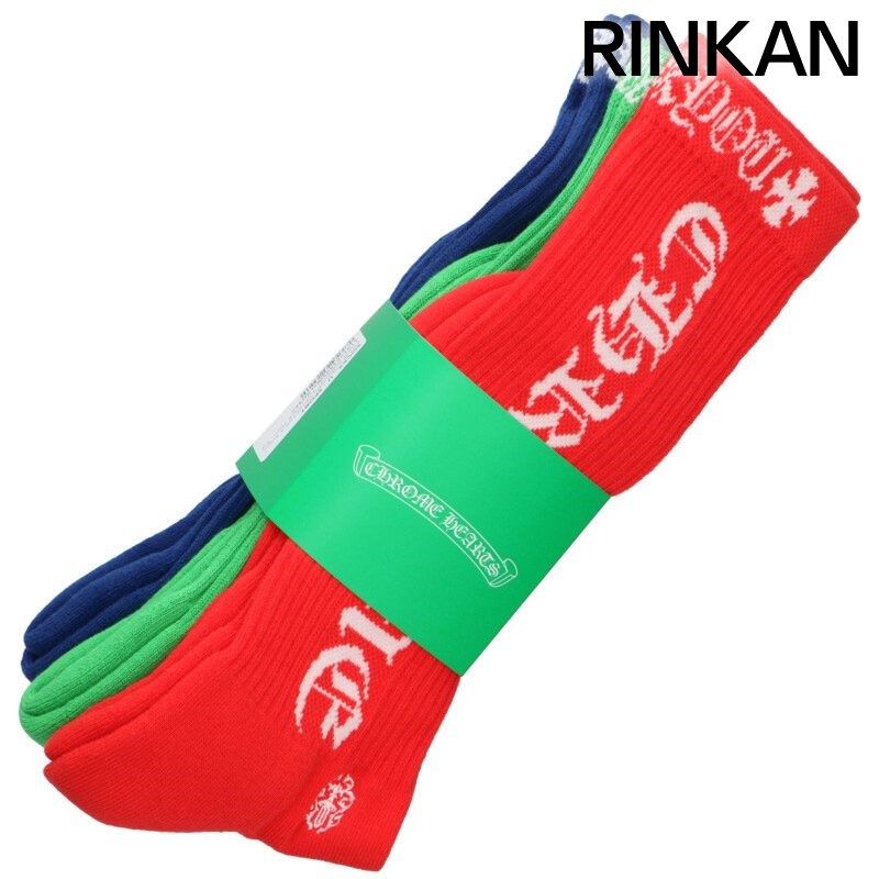クロムハーツ  OLD ENGLISH SOCKS オールドイングリッシュ3足セット靴下 メンズ L 【2/27～3/18 タイムセール】