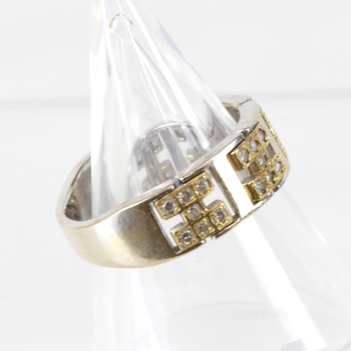 『USED』 K18WG Hデザイン リング・指輪 ダイヤモンド 0.35ct 5.8g 14号 - メルカリShops