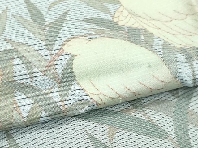 平和屋本店□極上 無双 紗袷 紗×絽 訪問着 鷺 暈し染め 金彩 さが美