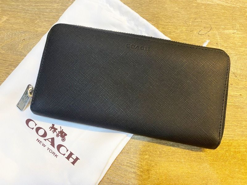 ☆COACH/コーチ レキシントン サフィアーノ メンズ ブラック f74769blk ラウンドファスナー ウォレット 中古☆ - メルカリ