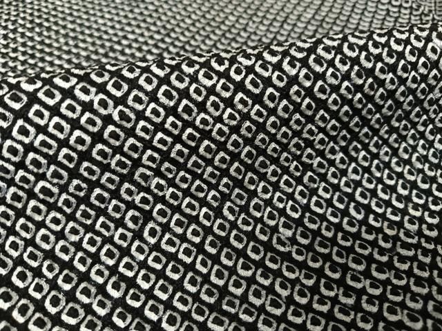 平和屋着物○大変加工の良い小紋 総絞り 黒地 正絹 逸品 AABA4520np