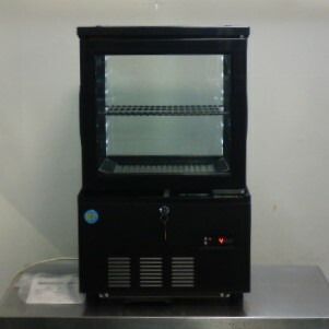 JCM RITS-41 LED照明付 卓上 冷蔵ショーケース W434D398H714mm 39L 4面ガラス 前扉 棚1段 32kg