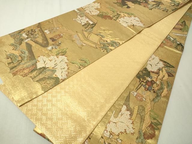 平和屋着物▽佐賀錦 全通全景袋帯 洛中洛外図 金糸 引箔 正絹 平和屋着物▽佐賀錦 全通全景袋帯 洛中洛外図 金糸 引箔 正絹