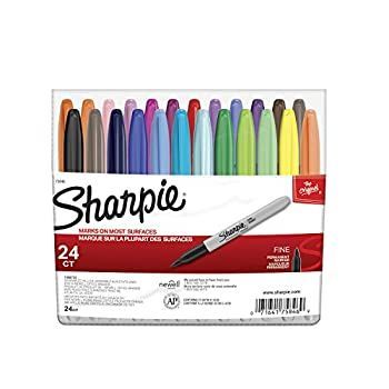 【中古】Permanent Markers Fine Point Assorted 24/Set (並行輸入品)