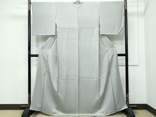 平和屋着物○寺山存男 江戸小紋 万筋 黒色×白色 正絹 逸品