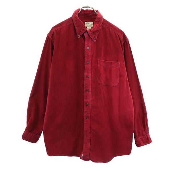 エルエルビーン 長袖 コーデュロイ ボタンダウンシャツ L レッド系 L.L.Bean メンズ 古着 【231125】