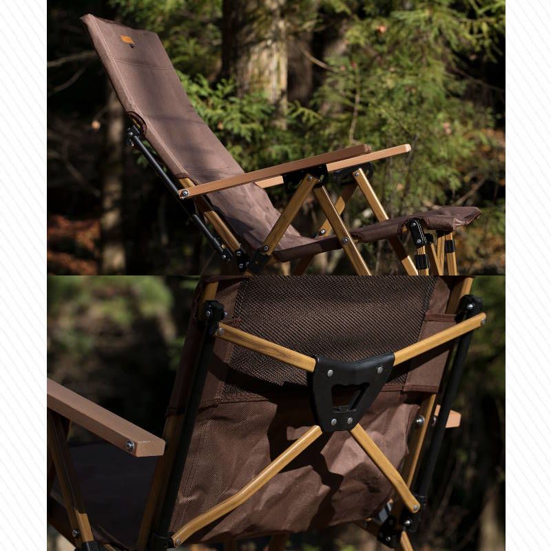 4段階のリクライニングができるアウトドアチェア