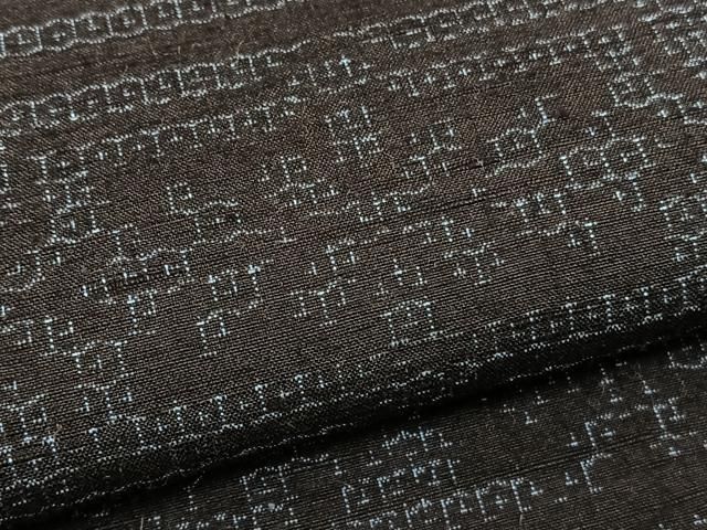 平和屋着物○本場結城玉紬 80亀甲 横段花文 結織苑扱い 証紙付き 正絹  