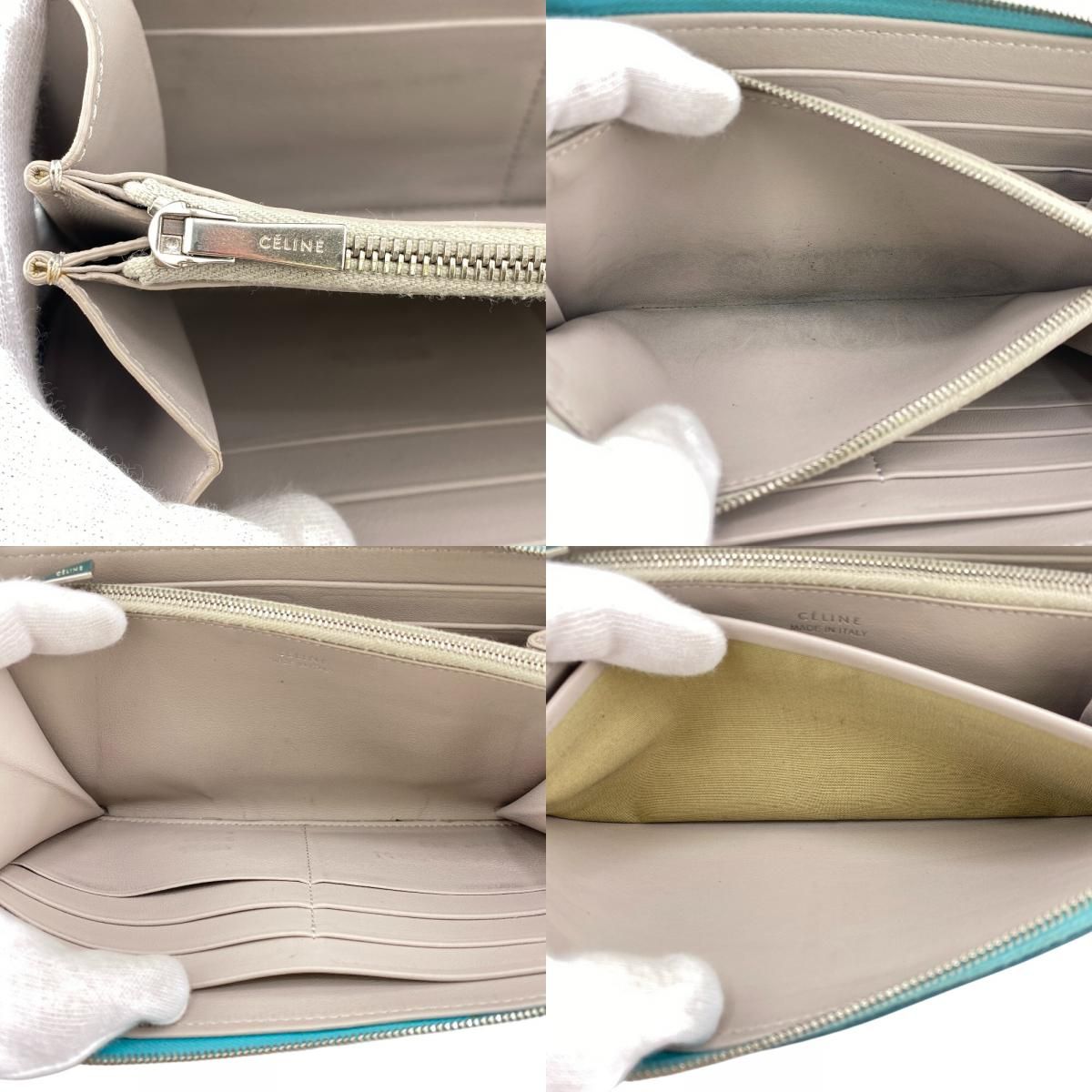 最大75％割引！ ５％OFF フォロワークーポン CELINE|セリーヌ レザー 長財布 グリーン系 レディース