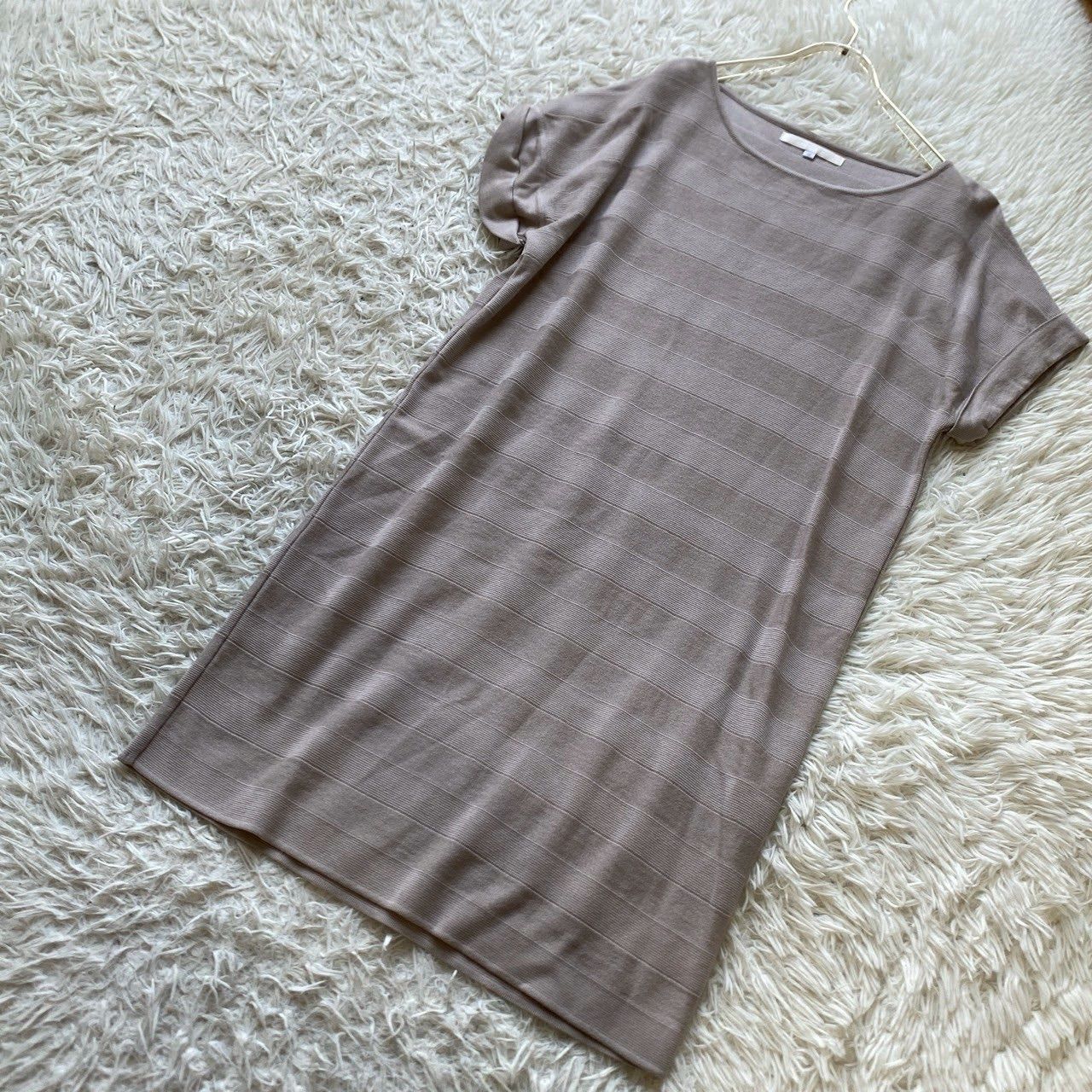 NATURAL BFAUTY ボーダーワンピース グレー 38 ナチュラル