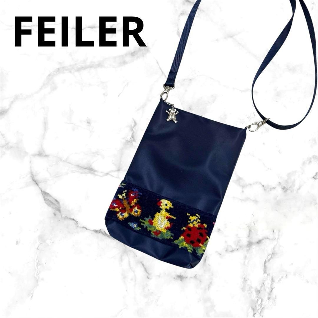 美品✨フェイラー FEILER 学校 てんとう虫 鳥 ショルダーバッグ
