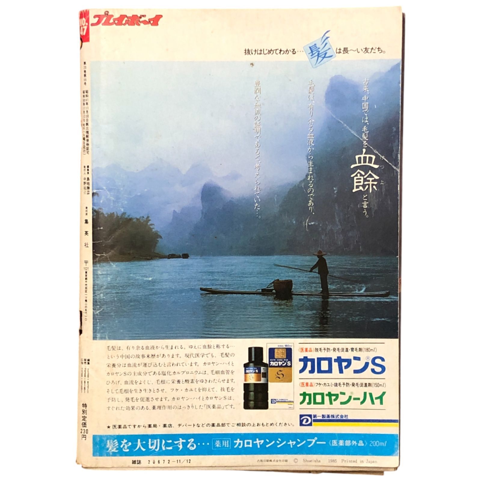 週刊プレイボーイ 1985年11月12日号 No.47 集英社 ☆グラビア