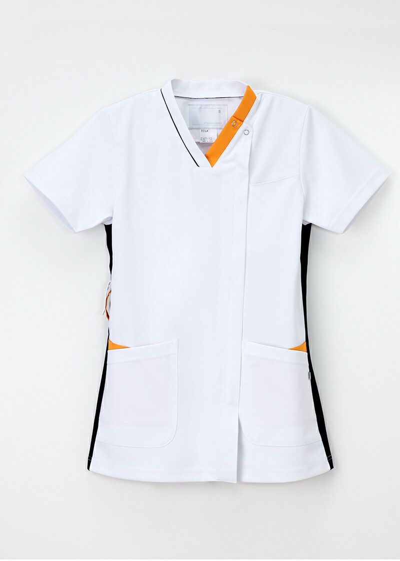 ナガイレーベン 男女兼用スクラブ LX-4092 Tネイビー オレンジ