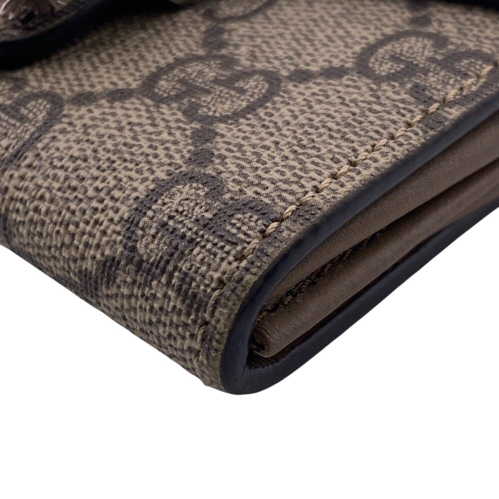 グッチ GUCCI 二つ折り財布 GGスプリーム チェーンウォレット ベージュ