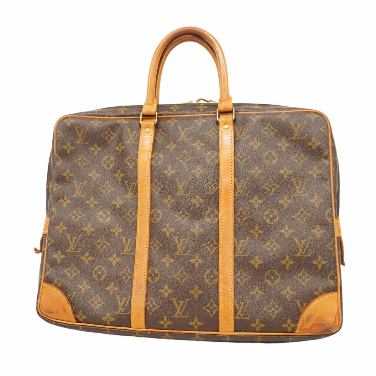 5md4045 ルイヴィトン ブリーフケース モノグラム ポルトドキュマンヴォワヤージュ M53361 ブラウン メンズ
