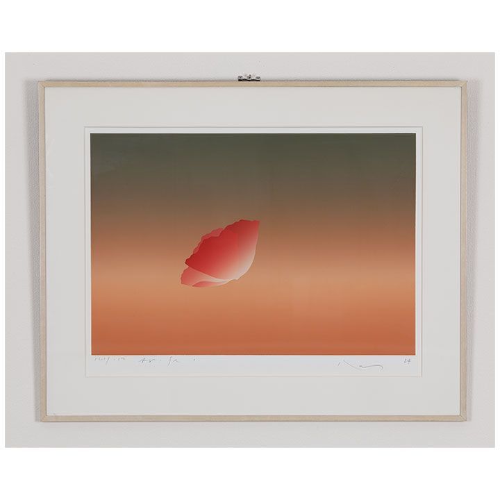 井上公三額縁付き金色の葉 井上公三額縁付き金色の葉 真作 井上 公三☆青い葉