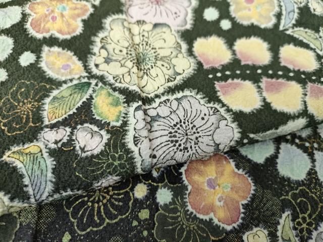 平和屋着物○越後十日町の一流染匠 桐屋・翠山工房 訪問着 絞り 辻が花  