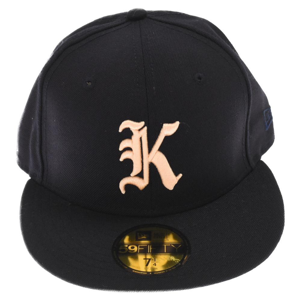 KITH (キス) ×NEWERA 59FIFTY ニューエラ ロゴ刺繍 ベースボールキャップ 帽子 ネイビー 7 1/4 - メルカリ