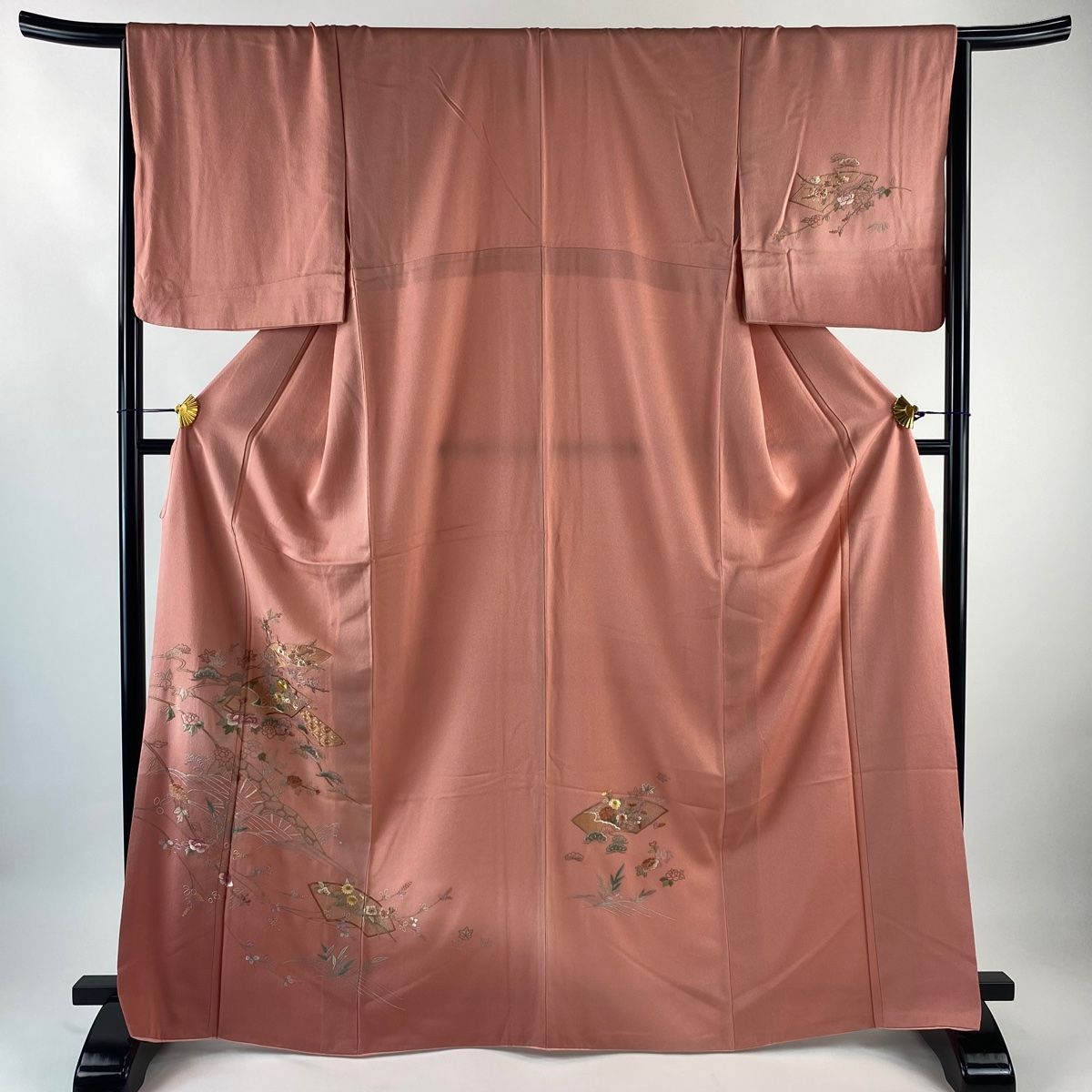 汕頭刺繍 訪問着の通販 訪問着 暈し染め 檜扇花文 正絹訪問着レンタル 