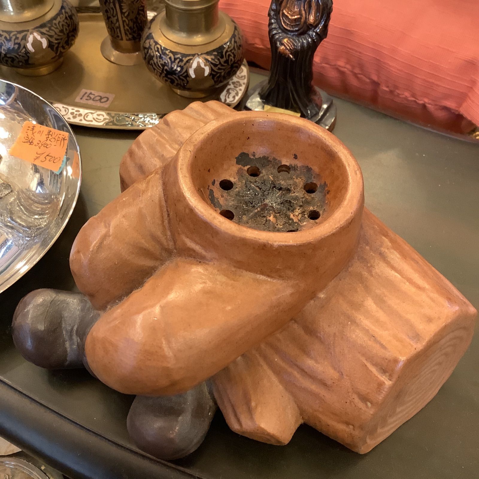 香炉パイプ くわえるおじさん人形陶器 - メルカリ