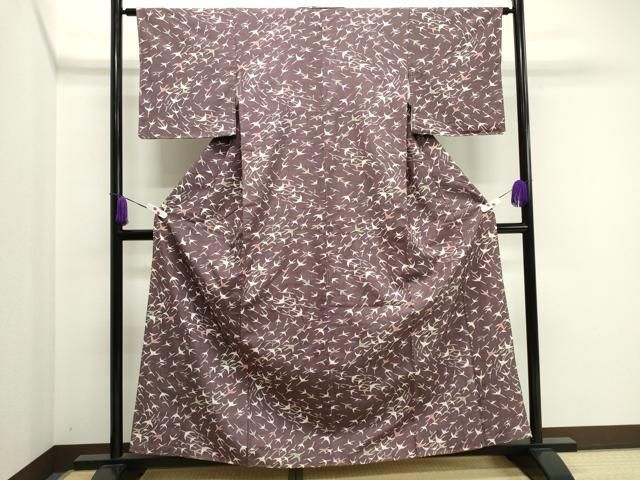 平和屋着物□上質な小紋 作家物 切嵌更紗花文 金彩 正絹