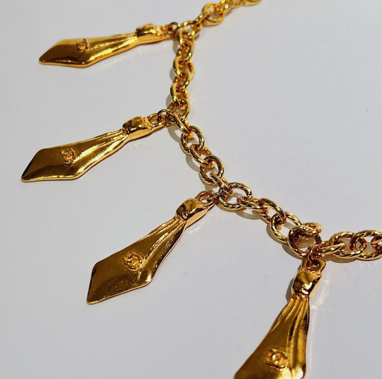 CHANEL シャネル ココマーク スカーフ ネックレス ヴィンテージ 45cm ゴールド GP レディース ota145601r40302