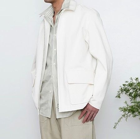 ギフト HEUGN ユーゲン 22SS 日本製 HUNT キャンバス ハンティングジャケット COAT 026 3 WHITE ジップアップブルゾン  アウター【HEUGN】