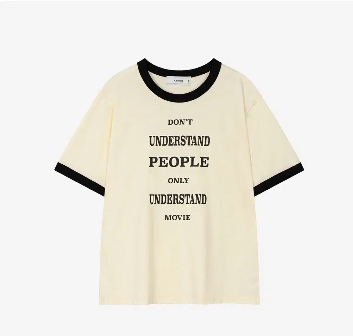 2 サイズ 映画 ロゴ リンガー 半袖Tシャツ 黒