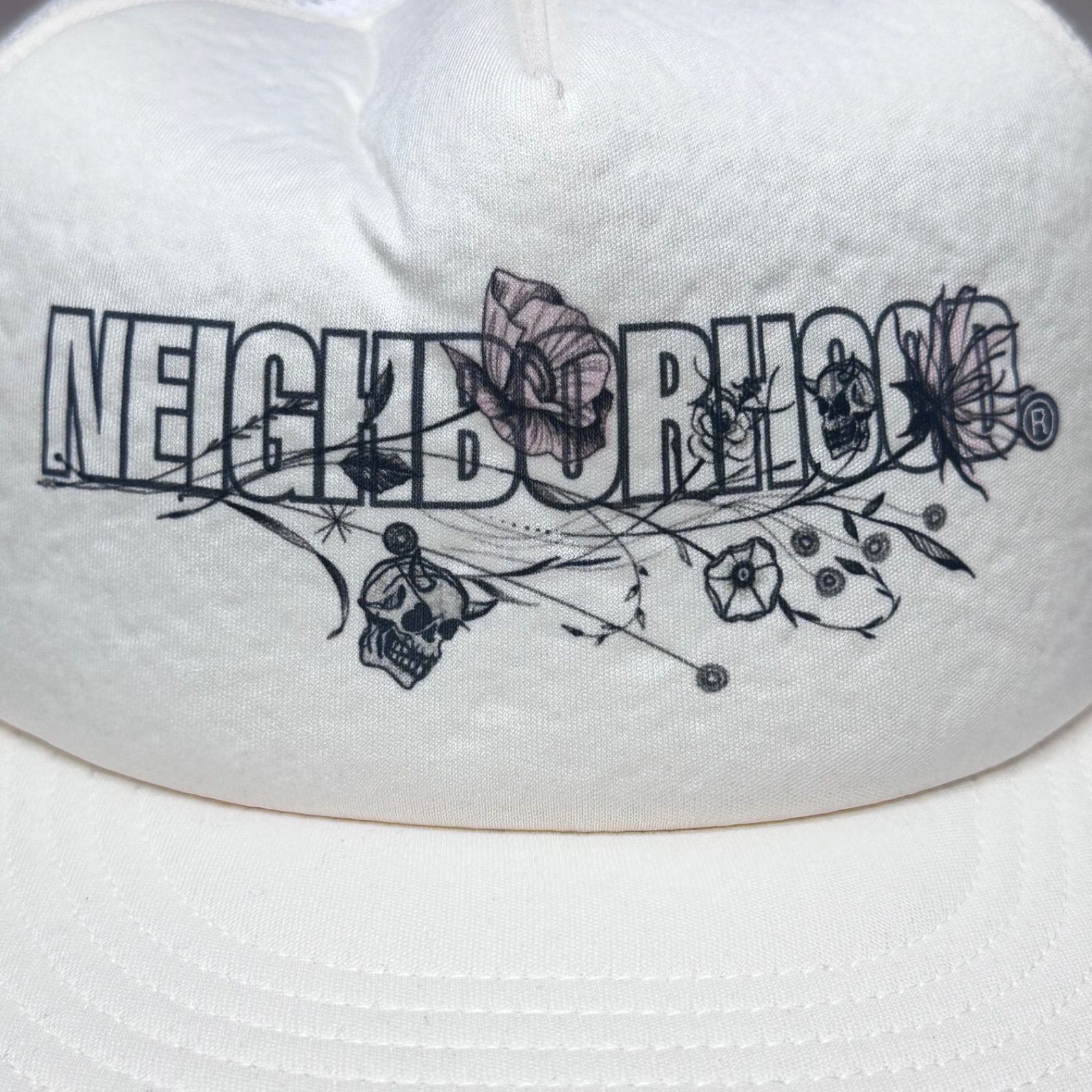 NEIGHBORHOOD メッシュキャップ　ホワイト　白 NEIGHBORHOOD 24SS NHXDR WOO.MESH CAP ロゴ プリント メッシュ