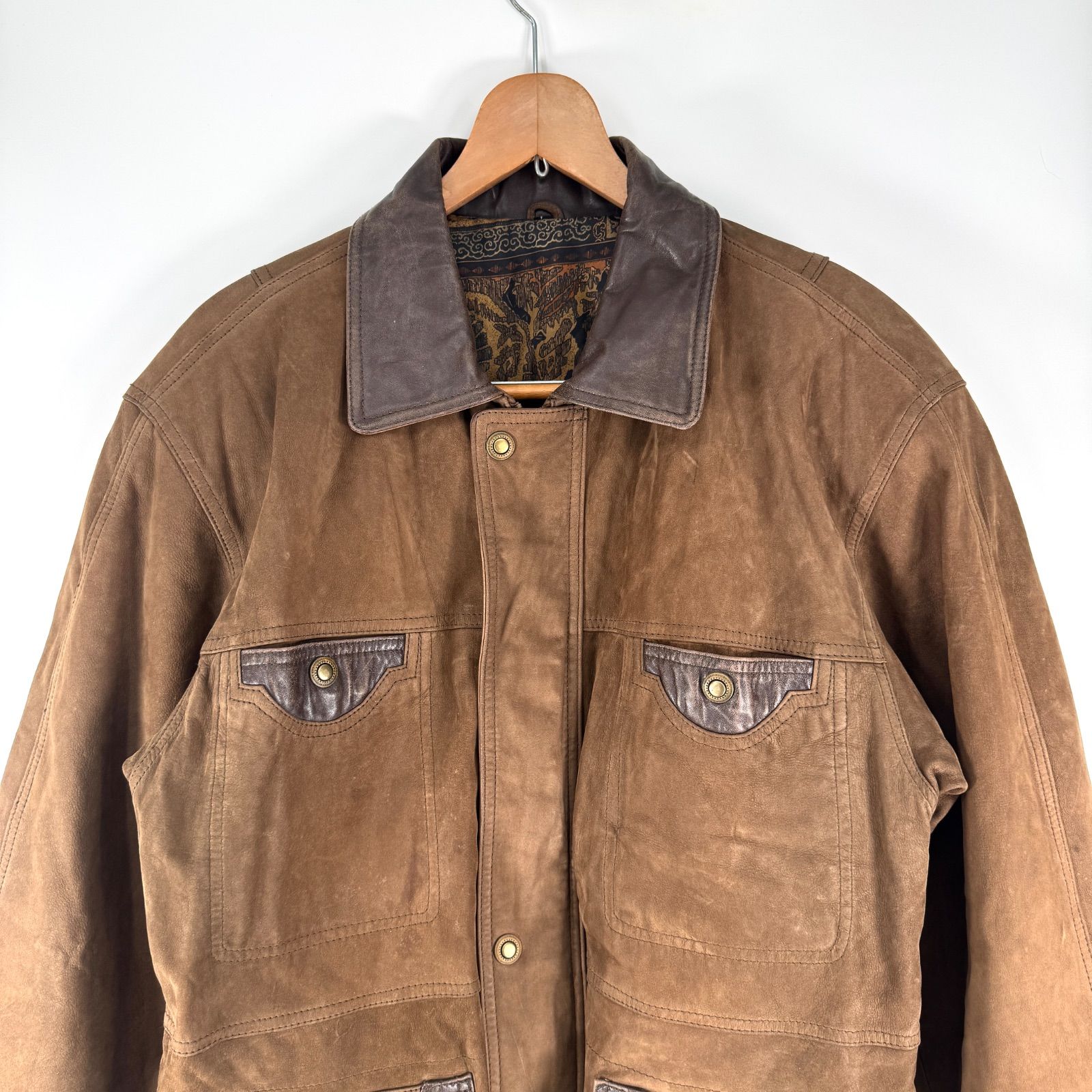 00s ヴィンテージ 牛革 本革 レザージャケット L ブラウン メンズ 古着
