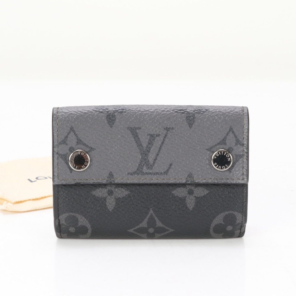 極美品 ルイヴィトン RFID付 モノグラム エクリプス ディスカバリー コンパクト ウォレット レザー 三つ折り 財布 メンズ EEE BE1-2【中古】