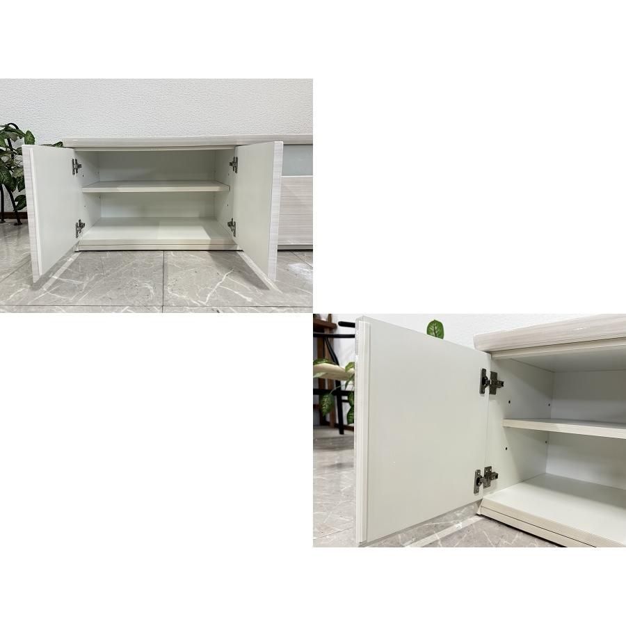 売れ筋 アウトレット テレビボード 120cm ホワイト DEMIO ハイグロス