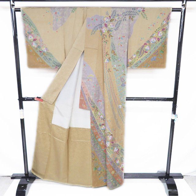 正絹 辻が花 袷 着物　訪問着 楽天市場】【新古品】 訪問着 着物 正絹 袷 麗幻辻が花 水色