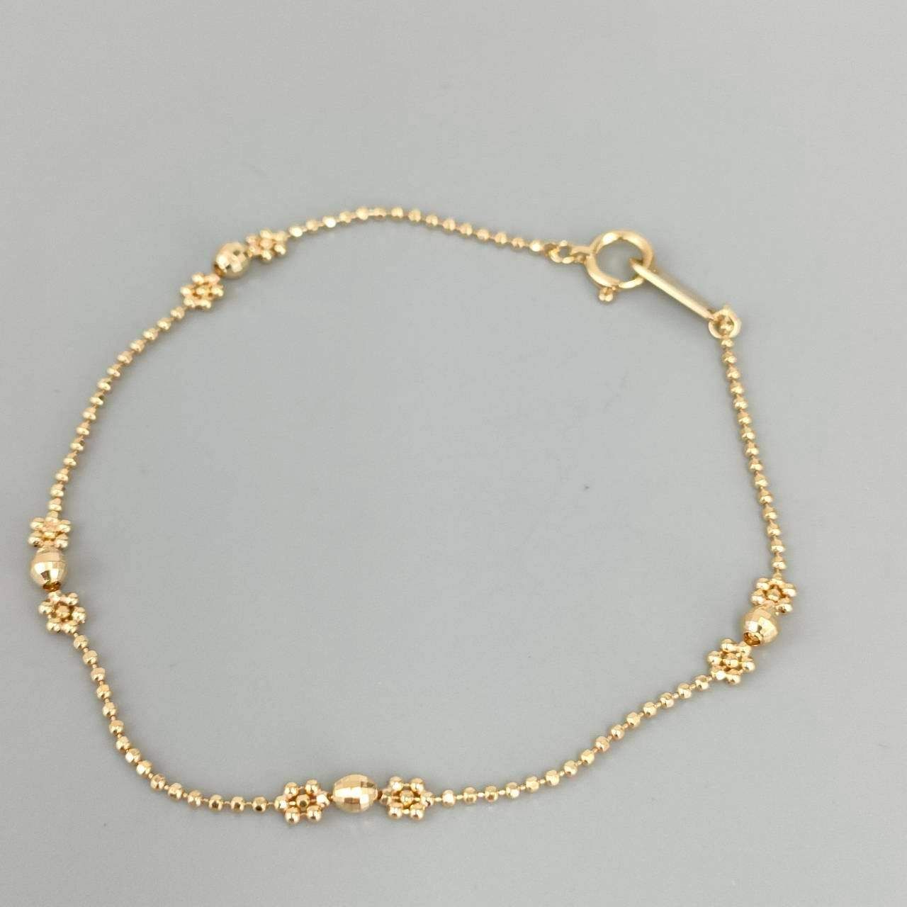 18金 K18 デザインブレスレット レディース 1.87g 18㎝ D287