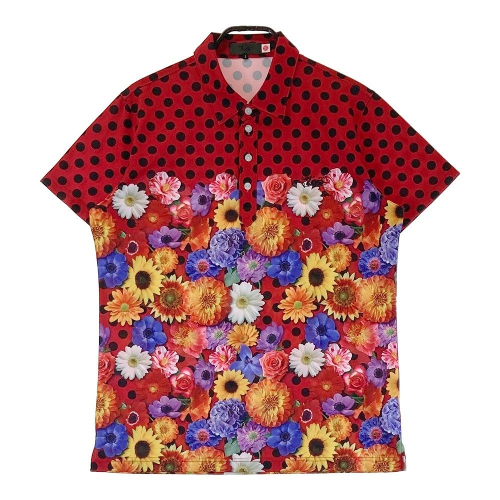 【未使用】DANCE WITH DRAGON ポロシャツ 花柄 サイズ3 dance with dragon】サイズ3 花柄ゴルフウェア ポロシャツ 【公式通販】