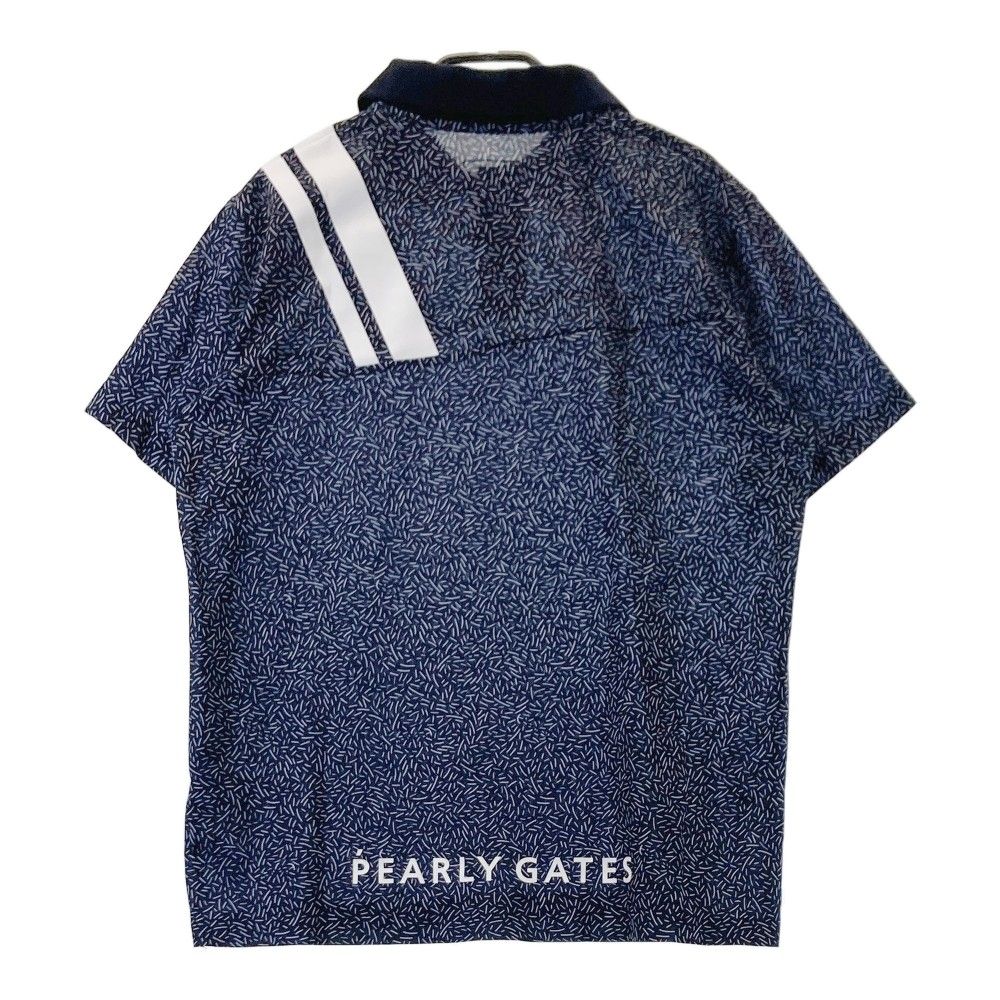 サイズ：5 PGG PEARLY GATES パーリーゲイツ  半袖ポロシャツ 総柄 ネイビー系 [240101417621] ゴルフウェア メンズ ストスト サイズ：5 PGG PEARLY GATES パーリーゲイツ 半袖ポロシャツ 総