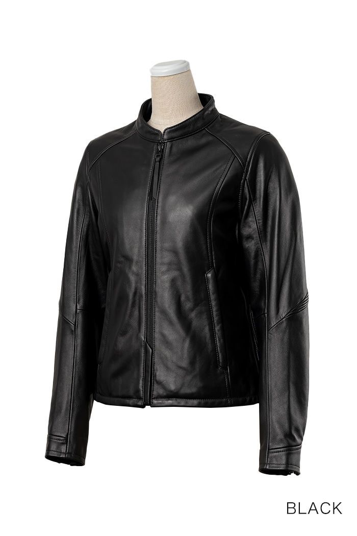 ロッソスタイルラボ ROL-17 ブラック（レディース S・M・L・L+ サイズ）シングルレザージャケット【オールシーズン着用可能】