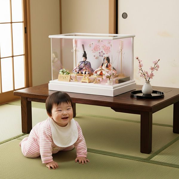 清月 親王 ケース入り雛人形 雛飾り ※値下げ 清月 親王 ケース入り