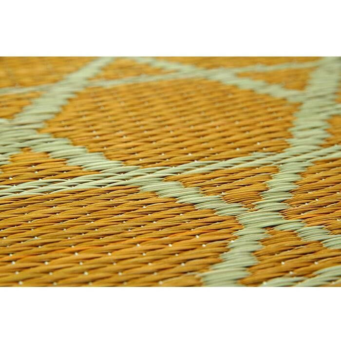 い草キッチンマット 和モダン 60×270cm イエロー 8243660