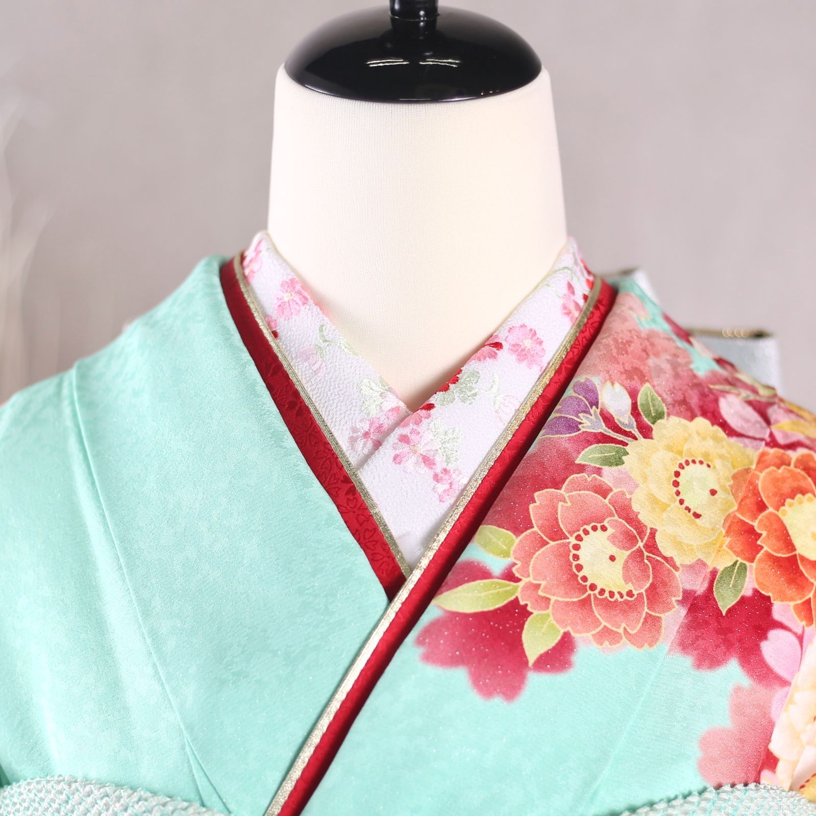 振袖フルセット 振袖セット 振袖 Lサイズ 中古 水色×新古典 美品 成人