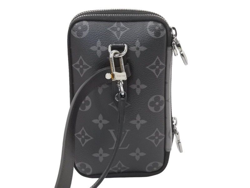 ルイヴィトン 2WAYバッグ ダブルフォン ポーチ グレー×ブラック M69534  
