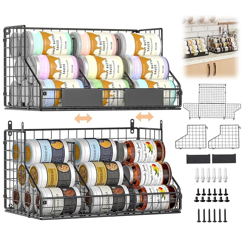ワイヤーバスケット 可搬式2段収納ラック 折り畳み式 400×240mm 大容量 吊り下げ棚 収納バスケット 5kg耐久 キッチン|バスルーム用 1