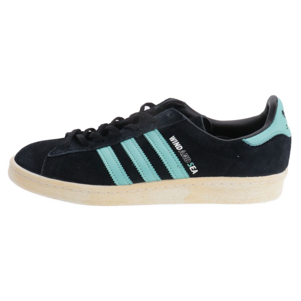  アディダス ×WIND AND SEA atmos Campus 80sGX3952 ウィンダンシー アトモス ローカットスニーカー シューズ ブラック/ブルー US9.5/27.5cm adidas (アディダス) ×WIND AND SEA atmos Campus 80sGX3952 ウィン