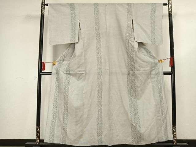 平和屋着物▽結城紬 奥順 はたおり娘 単衣 100亀甲 割付文 正絹 逸品