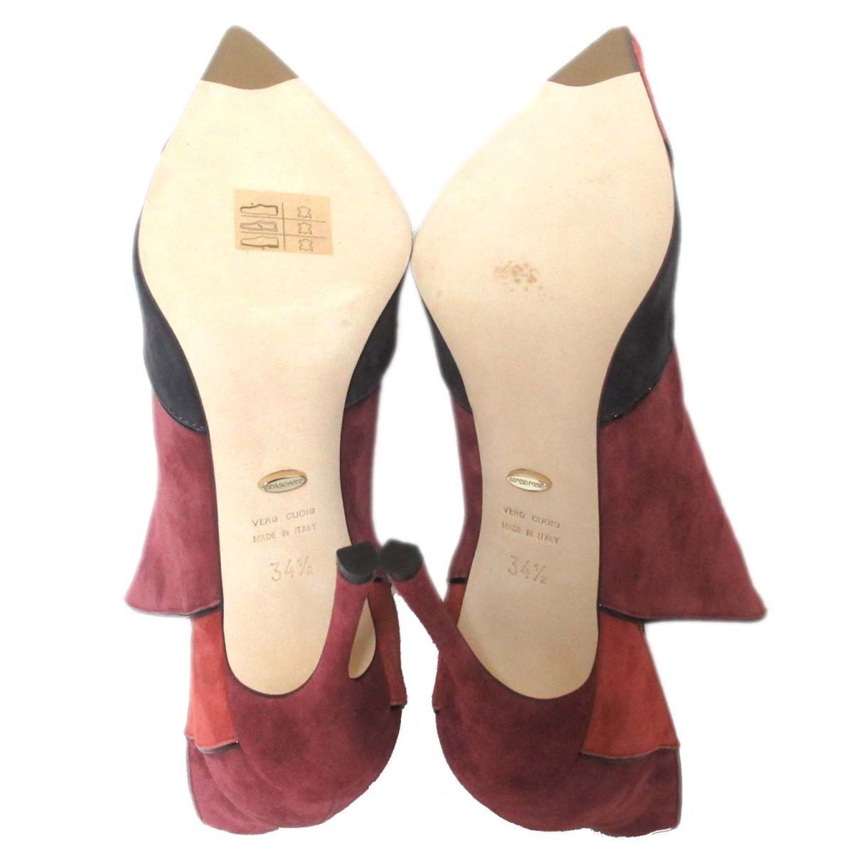 Sergiorossi 赤いポインテッドトゥハイヒール 美品 Sergio Rossi セルジオロッシ レザー ポインテッドトゥ
