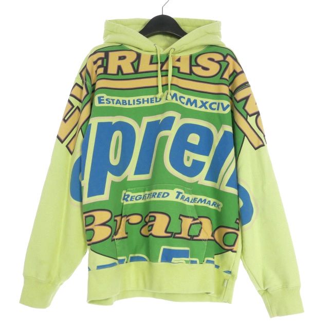 【極美品】Supreme 黄色 フロントプリント パーカー シュプリーム フロントプリントパーカー メンズ XL